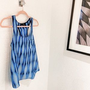 Aqua by Bloomingdales Blue with Silver Tank Blouse